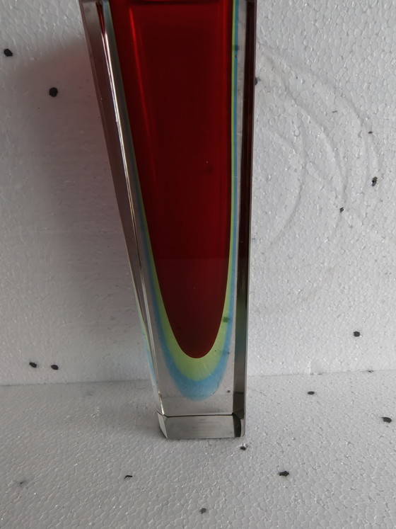 Murano Sommerso Glass Faceted Vase by Flavio Poli – Crystal (photo 10 of 12)