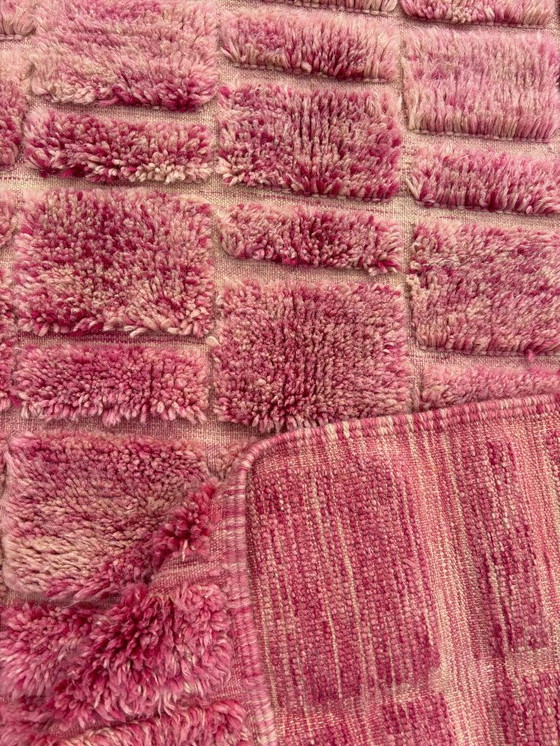 Image 1 of MAROKAAN CHECKERED PINK Wollen Vloerkleed 160x220 cm