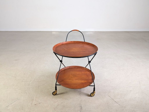 Original Midcentury Serving Cart Side Table Åry Fanérprodukter