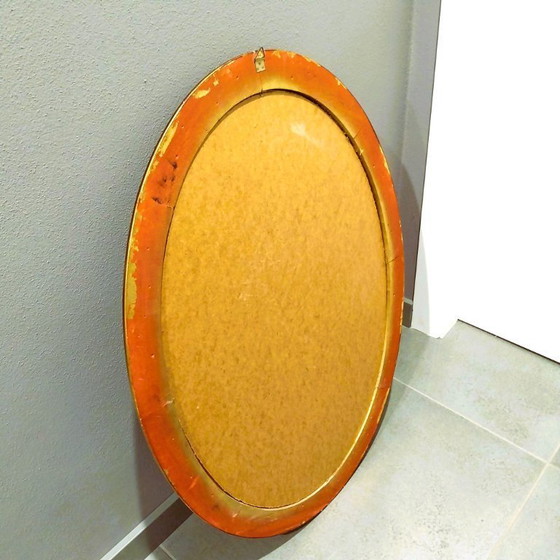 Image 1 of Julklapp Christmasgift Vintage Italiaanse ovale wandspiegel met vergulde houten lijst - Elegante klassieke decoratie