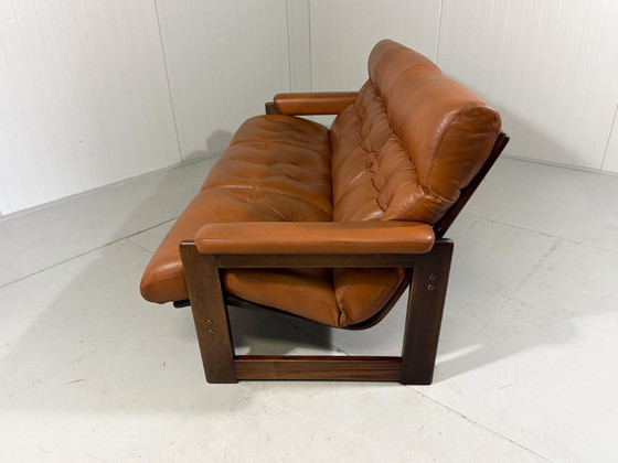 Image 1 of Coja Culemborg rosewood and leather three-seater sofa 1970s