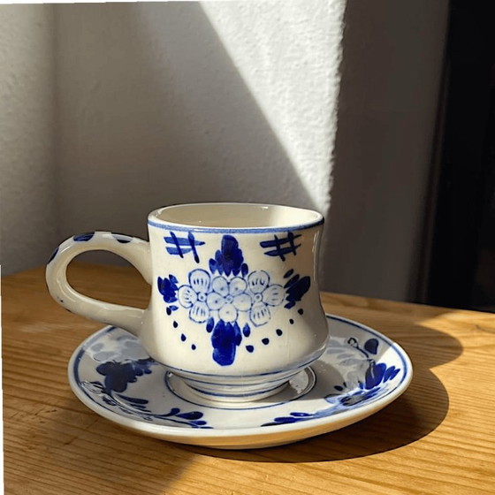 Tazzina e Piattino da Caffè Espresso con Mulino Blu di Delft Olandese Dipinti a Mano – Delft Blue (photo 3 of 9)