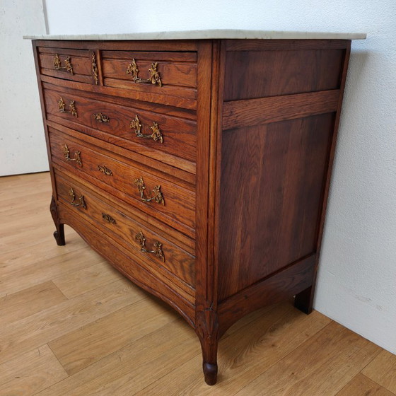 Image 1 of Vintage Antique sideboard, dresser, chest of drawers, bathroom vanity with marble top