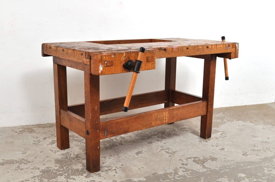 Image 1 of Vintage beech and oak workbench Nooitgedagt