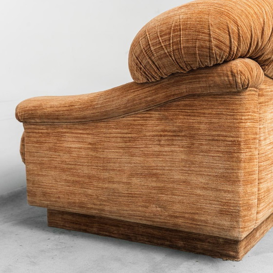 Image 1 of DIVANO 3 POSTI IN TESSUTO A COSTE ANNI ’70 VINTAGE MODERNARIATO