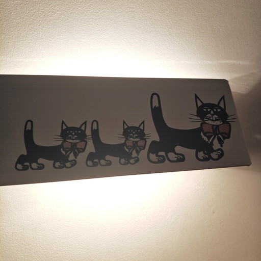 Vintage Cat Wall Lamp – Playful Kitty Wall Light – 1980s Decorative Lighting