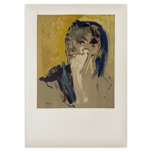 Christian BERARD Litografia Portrait de femme 1967