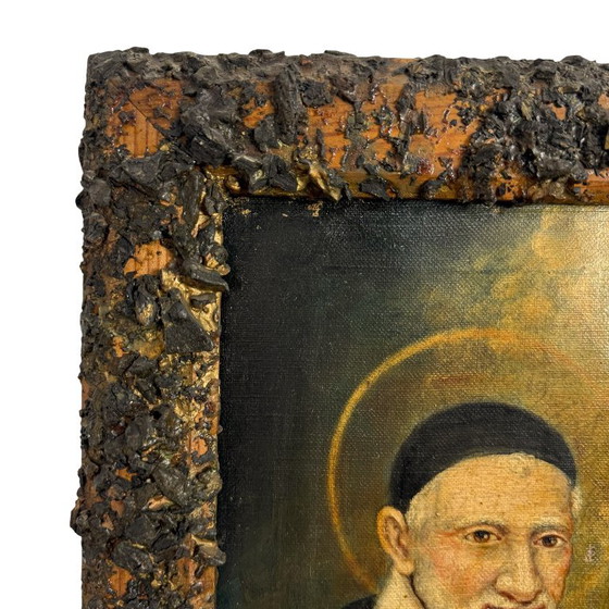 Porträt des Heiligen Vinzenz von Paul, Öl auf Leinwand, Gemälde & Zeichnungen, Holz, Braun, Klassiek (Foto 2 von 12)