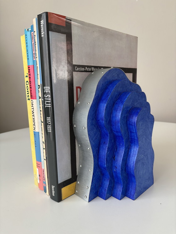 Image 1 of Boekensteunen “blue clouds” Ineke Otten Dutch design 