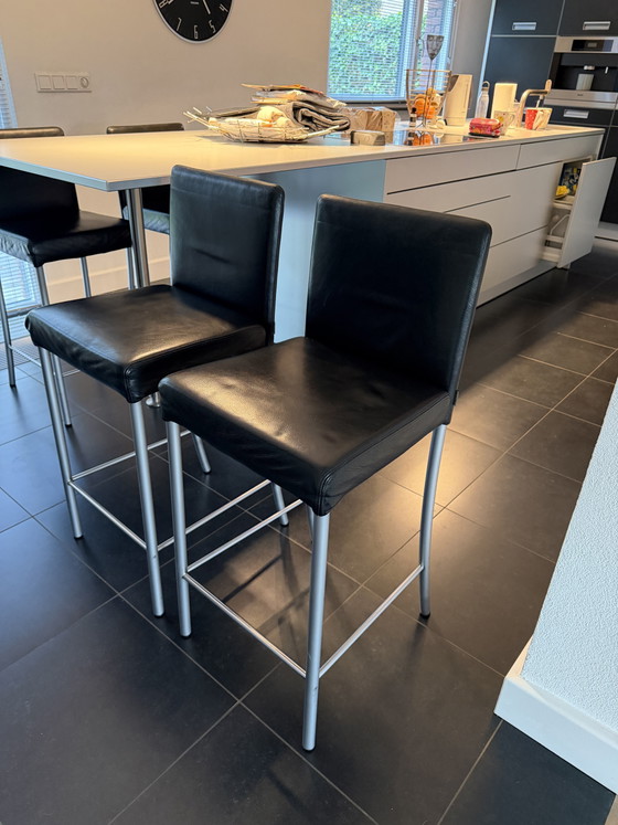 4 Hockers Walter Knoll – Barkrukken, Leather, Metal (photo 5 of 15)