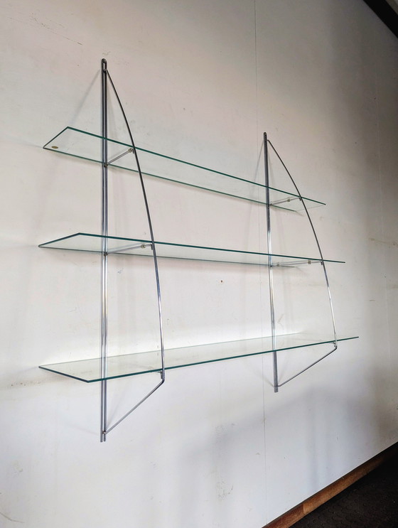 Image 1 of Pensile vintage in vetro e cromo, Ikea, anni '80