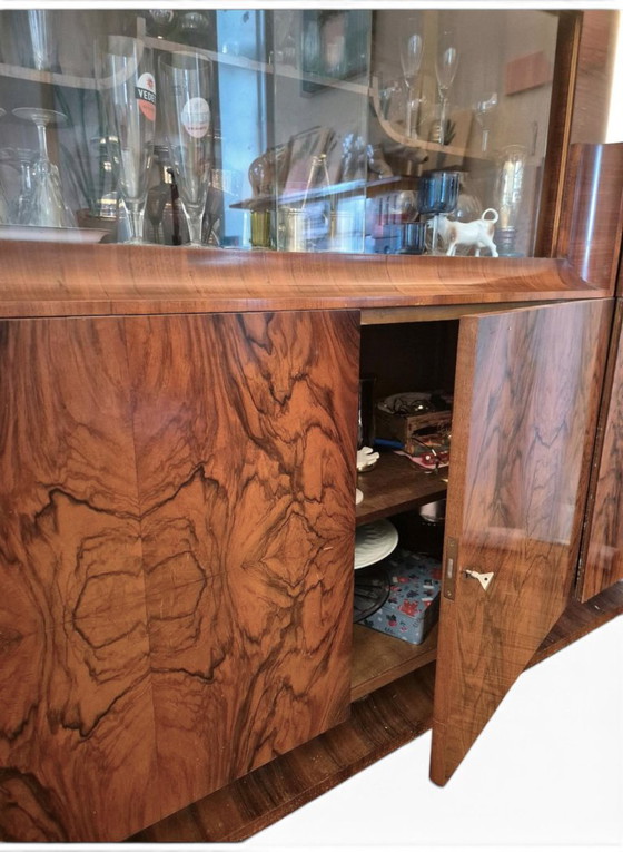 Rare Art Deco Dining Room 'PAUL' by De Coene Frères, Kortrijk, c. 1936 – Sideboard cabinet, Wood, Glass (photo 7 of 9)