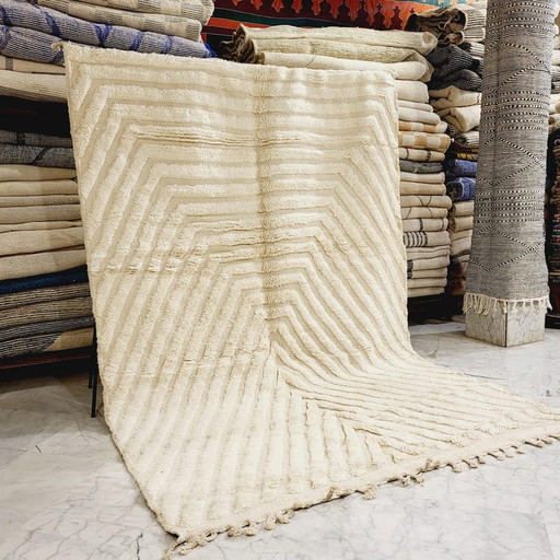 Uniek ecru Berber tapijt met geometrische patronen 200/300 – vloerkleden en tapijten, Wool