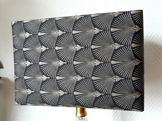 Image 1 of Art Deco lamp with custom-made rectangular lampshade
