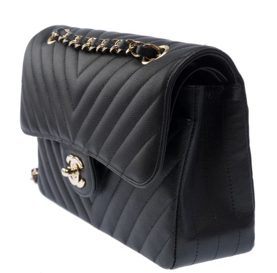 Image 1 of Sac CHANEL Timeless/Classique en Cuir Noir - 103492
