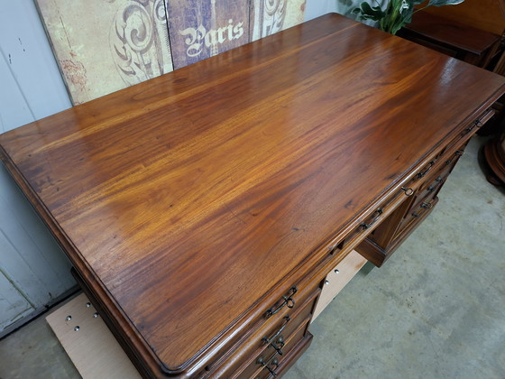 Image 1 of Classic Teak double-sided writing desk partner desk dimensions: 161x90m and 79cm high.