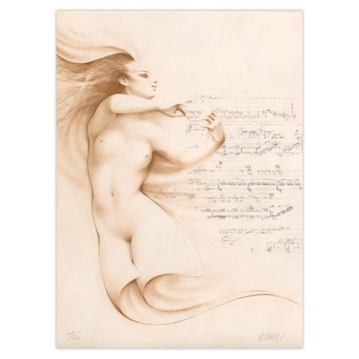 Gérard DARAN Partition (ocre) Signed lithograph 1990