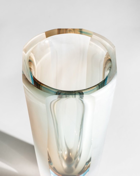 Image 1 of Monumental Murano Sommerso Glass Vase Attributed to Seguso Vetri d’Arte Italy