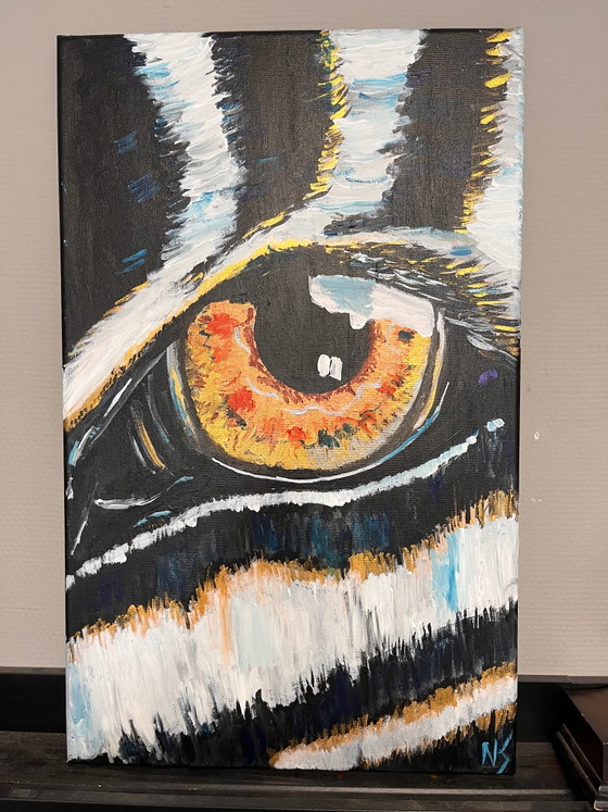 Occhio di zebra 38 x 59 cm – Nadin simbula, Dipinti e disegni, Tela (photo 6 of 6)
