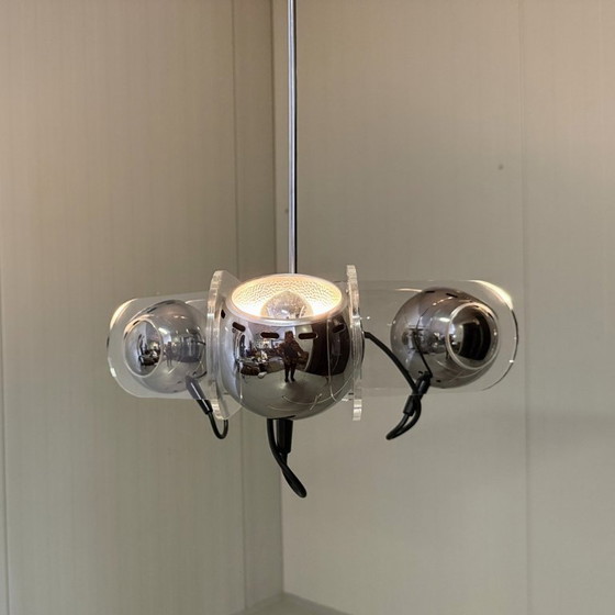 Image 1 of Lampada a sospensione in plexiglass stile Gino Sarfatti, anni '70