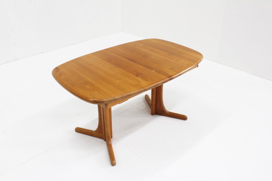 Image 1 of Vintage Danish oval extendable dining table solid teak 1960s