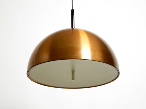 Rare original 1970s large Space Age pendant lamp with copper shade by Staff