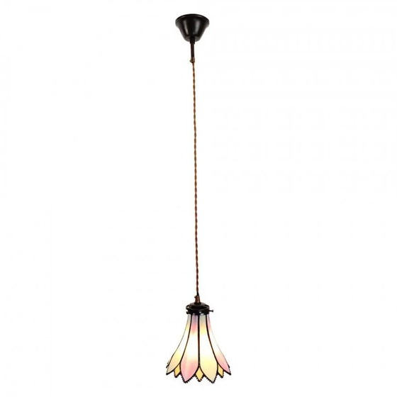 Lampada a sospensione Tiffany Lily rosa, Lampade a sospensione, Cristallo, Vetro, Vintage (foto 5 di 5)