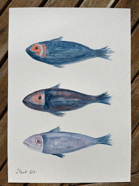 Acquerello Sardine A4 – Dipinti e disegni, Paper (photo 5 of 6)