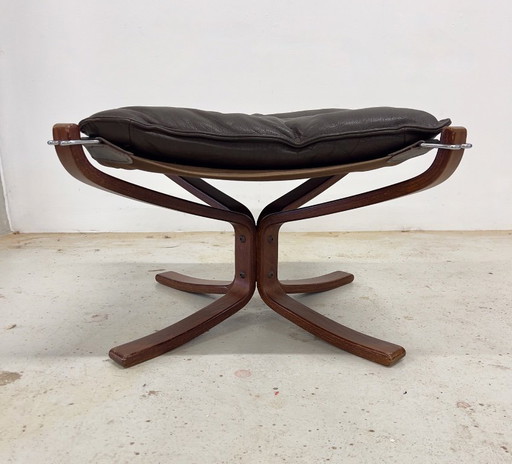 Midcentury Falcon voetenbankje van Sigurd Ressel voor Vatne Møbler, Noorwegen, jaren 70.