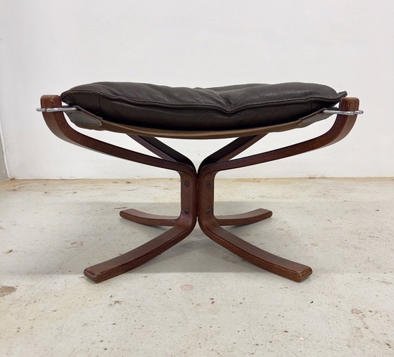 Image 1 of Midcentury Falcon voetenbankje van Sigurd Ressel voor Vatne Møbler, Noorwegen, jaren 70.