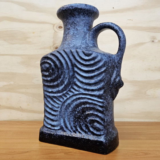 Image 1 of Large Vintage Dümler & Breiden Fat Lava vase 680/46 – West Germany vase (XXL cobalt blue vase)