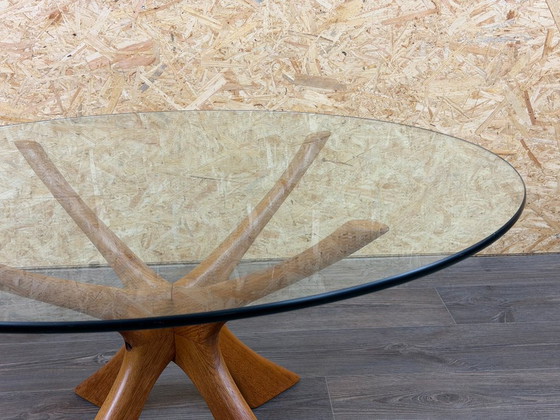 Teakhouten salontafel T118 glas uit de jaren 60/70 van Illum Wikkelso voor Niels Eilersen – Gold, Wood (photo 8 of 18)
