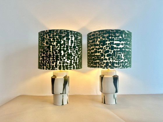 Image 1 of Set of 2 MCM Table Lamps: Upcycled one-of-a-kind pieces made from vases by Ditmar Urbach Keramik – Czech Republic