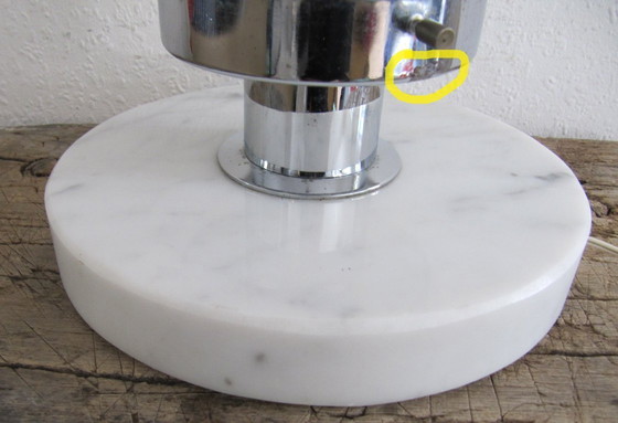 Image 1 of Tafellamp Murano Mazegga Carlo Nason glas marmer chroom Italy 60's