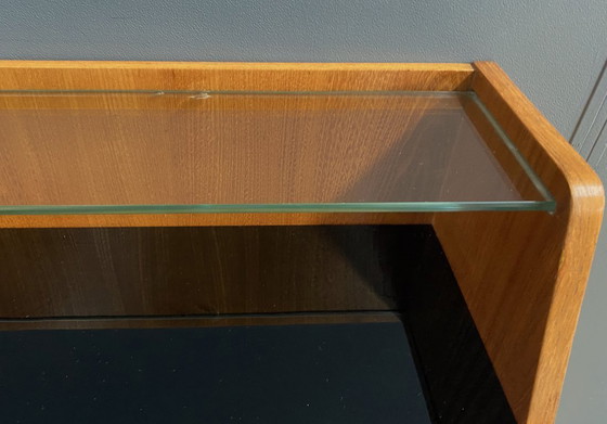 Image 1 of lowboard  with black glass top 1960s