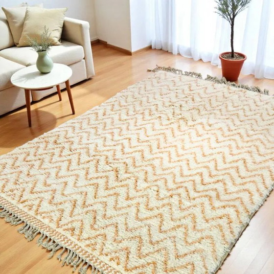 Ecru Berber Teppich mit geometrischen Mustern, 250cm x 150cm – Teppiche & Läufer, Wool (photo 9 of 10)