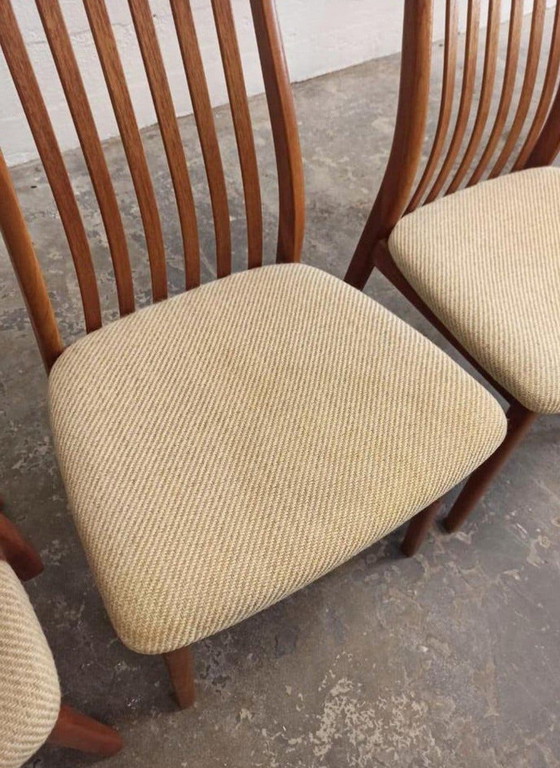 4 x Sedie da pranzo danesi mid-century di Schou Andersens – Tessile, Legno (photo 5 of 7)