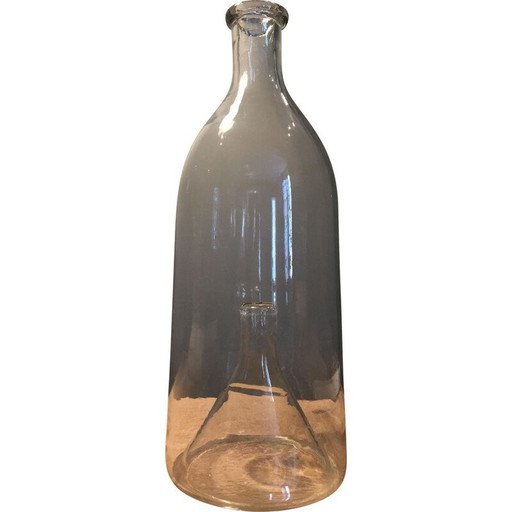 Bouteille vintage en verre soufflé "Goujonnière à vairons", 19ème siècle