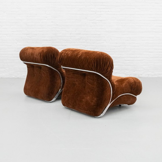 Image 1 of Set of Italian Corolla Armchairs by I.P.E 70's