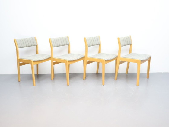 Sedie da pranzo vintage / tessuto rovere / giallo grigio / set di 4 Farstrup (photo 3 of 5)