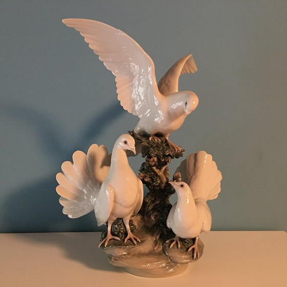 Sculture Lladró "Grupo De Palomas" (53 Cm) – Salvador Debón – Porcelain (photo 8 of 8)