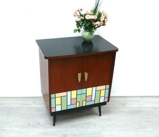50s buffetkast 2 deuren, met Mondriaanmotief, Mid Century Modern