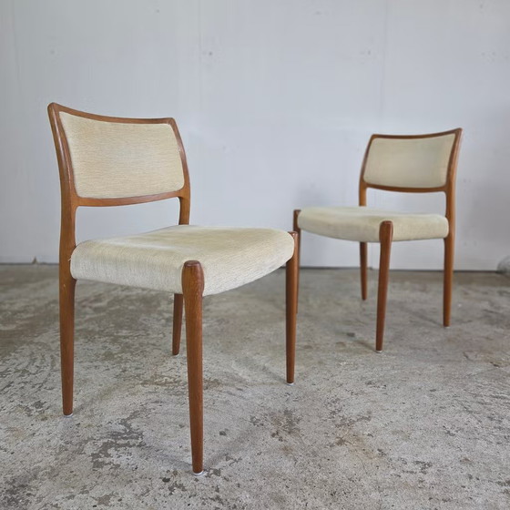 2x Niels Møller modello 80, sedia da pranzo danese teak anni '60 – Sedie e poltrone, Mid Century Modern (photo 2 of 23)