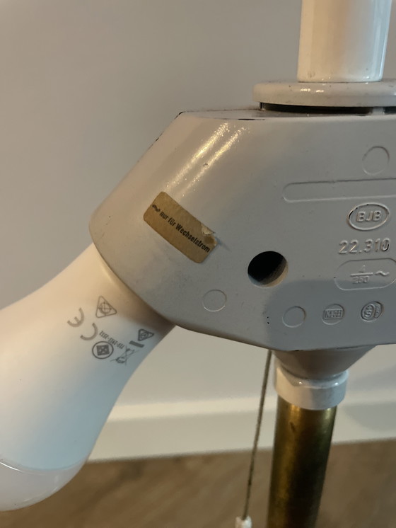 Image 1 of Space age paddestoel messing en glazen tafellamp van Peill & Puzzler 1970s