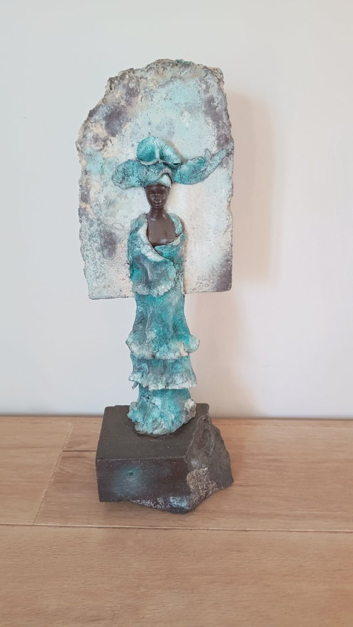 Sculpture Unique Faite Main – Techniques Mixtes – Moderne & Ethnique