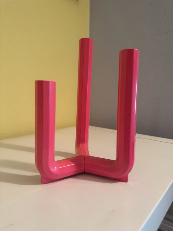 IKEA PS 2017 Hot Pink 3-Arm Candle Holder – Henrik Preutz – Metal (photo 4 of 6)