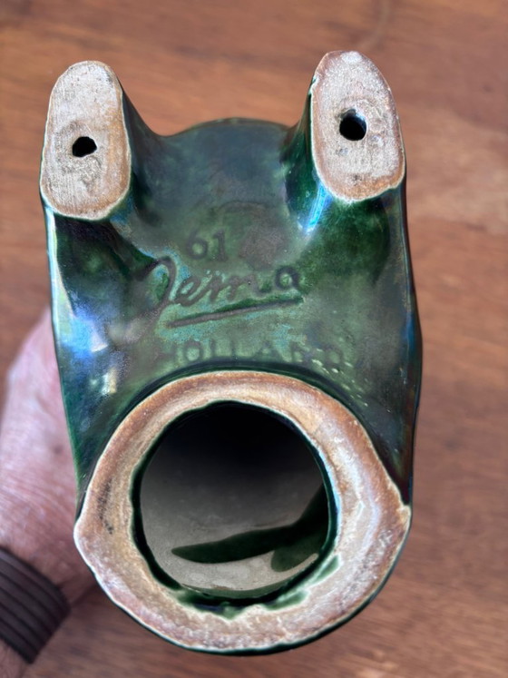 Image 1 of Grote vintage spaarpot met uil van Jema Holland, 20 cm, glanzend keramiek, jaren 70.