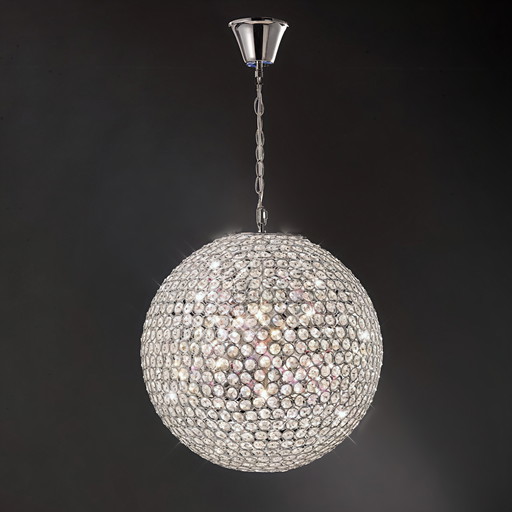 Glamoureuze Sputnik-Look Kroonluchter Chroom en Glas, 50 cm Diameter