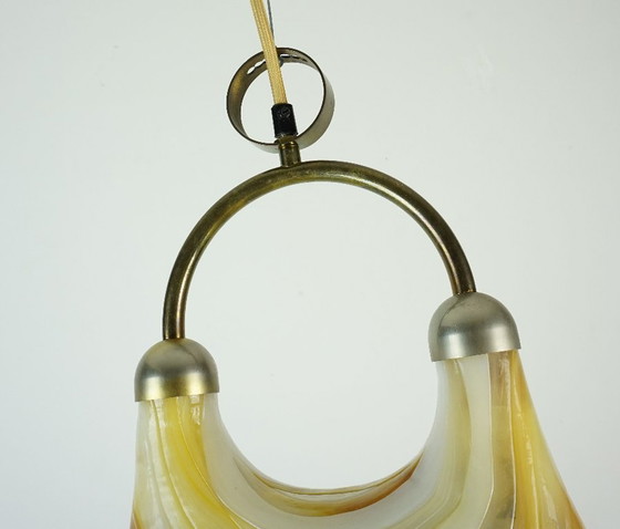 Image 1 of large cosack vintage PENDANT LAMP acrylic and metal 1970s space age hanging lamp