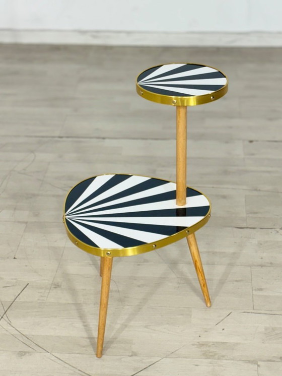 Image 1 of Niervormige tafel, plantenstandaard, bijzettafel en opbergmeubel in mid-century modern stijl
